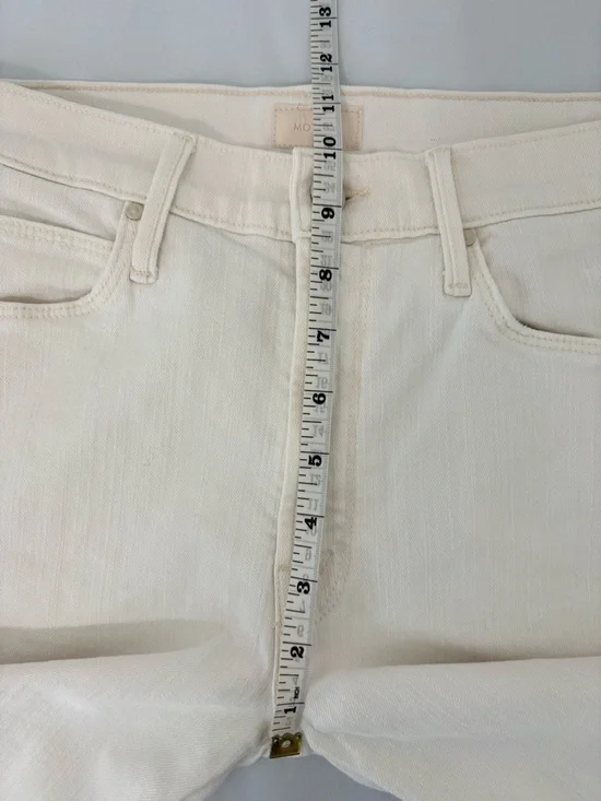 #319 MOTHER Retail $228 Mid Rise Dazzler Crop Sz 27 Whipping The Cream PinkRacer - Picture 12 of 15